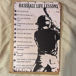 Baseball Life Lessons Wall Art. SzOS